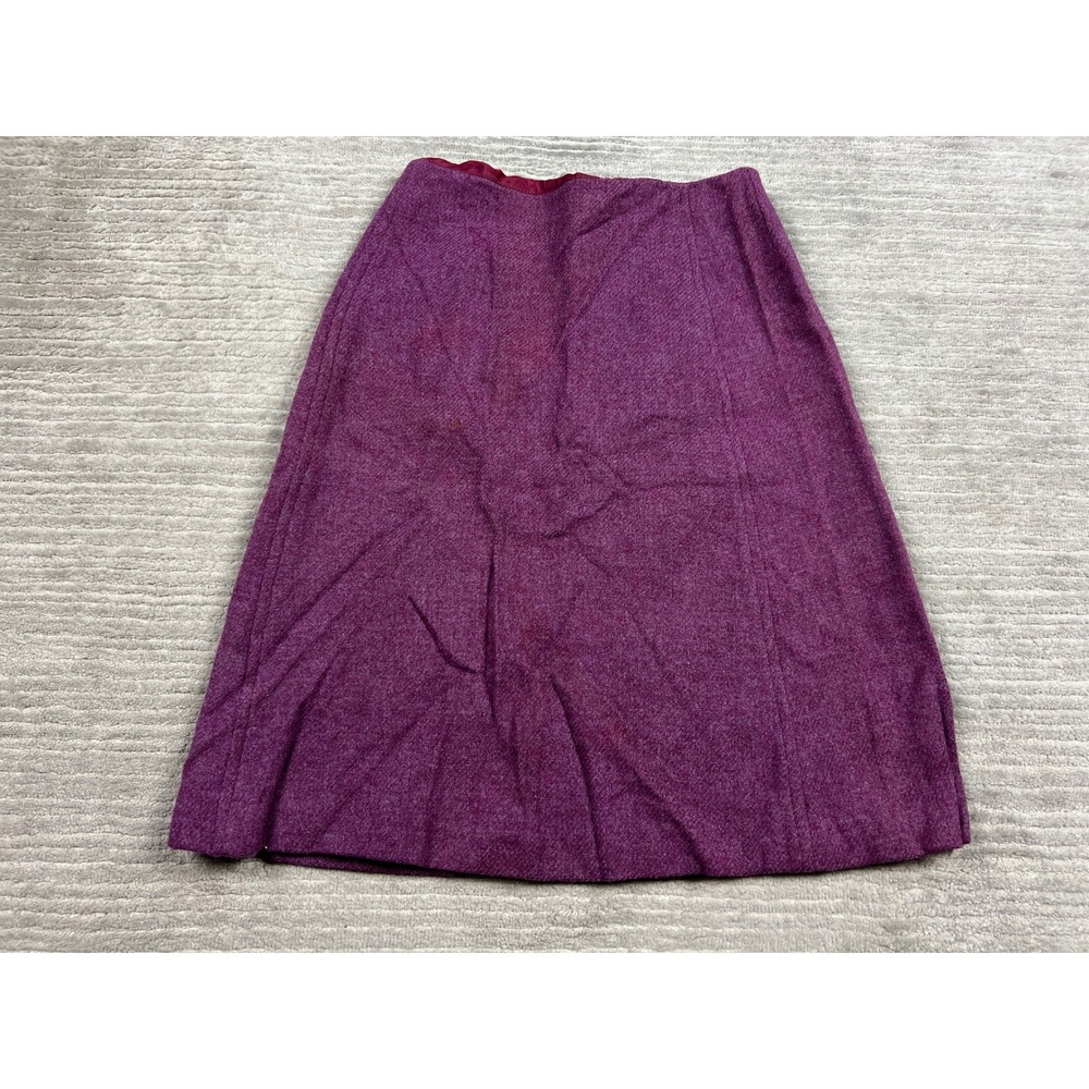 Unbranded A-Line Skirt Women Small Purple Wool Blend Midi Career Classic Vintage